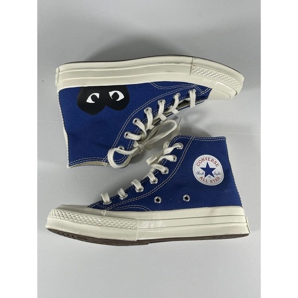 Converse Chuck 70 High x Comme des Garçons PLAY Blue Sz-7 Women’s /5 Men’s - Picture 7 of 12